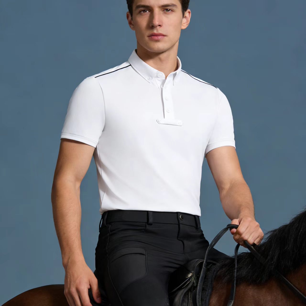 Men's equestrian top knitted p - Polo Shirt Equestrian ulasan dan harga