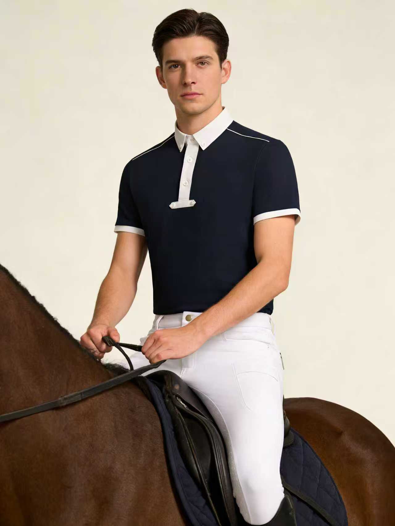 Men's equestrian top knitted p - Polo Shirt Equestrian ulasan dan harga