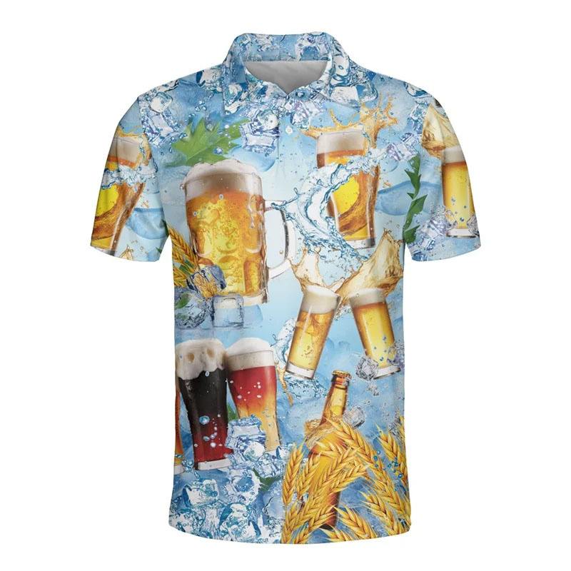 3D Printed Hawaiian Beer Polo  - Polo Shirt Equestrian ulasan dan harga