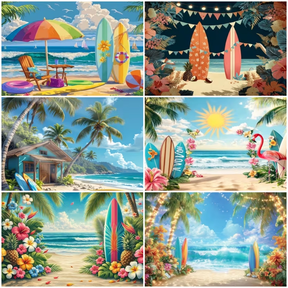 Summer Surfboard Theme Backdro - Outdoor Sport Background ulasan dan harga