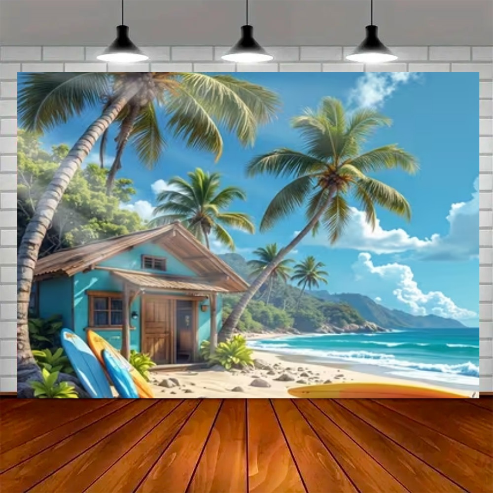 Summer Surfboard Theme Backdro - Outdoor Sport Background ulasan dan harga