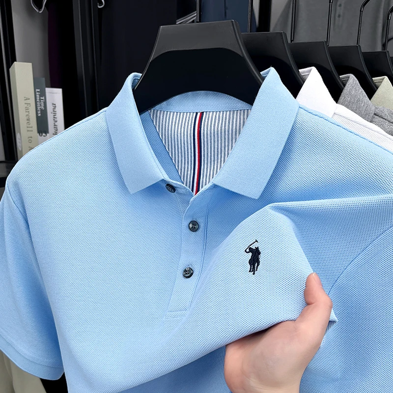 Men's 100% Cotton Short Sleeve - Polo Shirt Equestrian ulasan dan harga