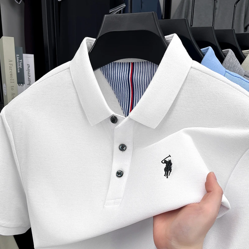 Men's 100% Cotton Short Sleeve - Polo Shirt Equestrian ulasan dan harga