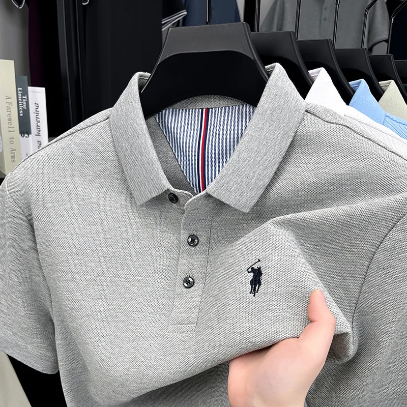 Men's 100% Cotton Short Sleeve - Polo Shirt Equestrian ulasan dan harga