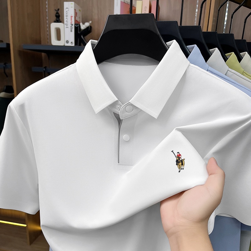 Luxury men classic brand fashi - Polo Shirt Equestrian ulasan dan harga