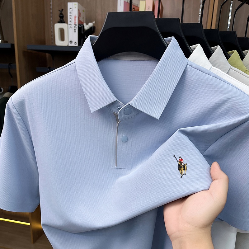 Luxury men classic brand fashi - Polo Shirt Equestrian ulasan dan harga
