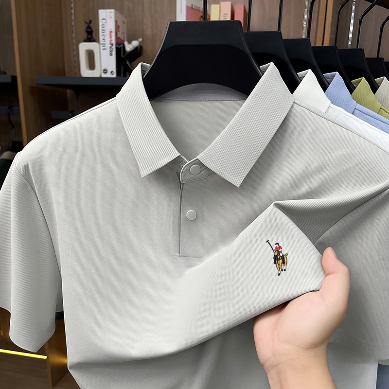 Luxury men classic brand fashi - Polo Shirt Equestrian ulasan dan harga