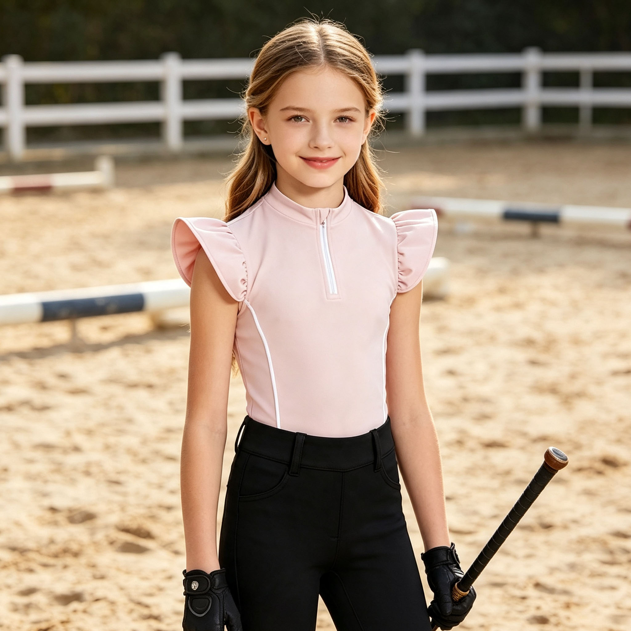 Kids Girls Horse Riding Shirt  - Polo Shirt Equestrian ulasan dan harga