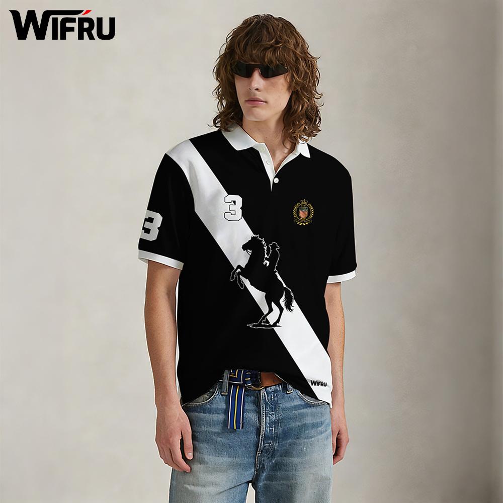 New Black And White Stripe Pol - Polo Shirt Equestrian ulasan dan harga