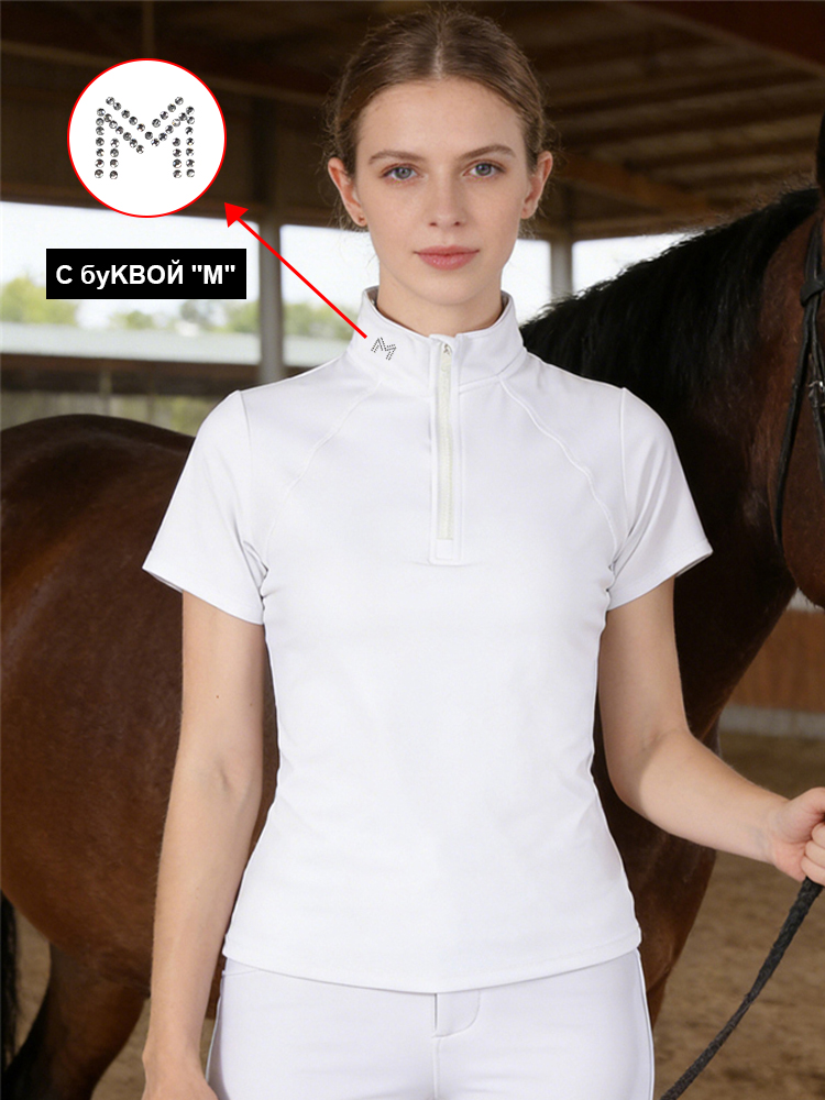 M Logo Horse Riding Short Slee - Polo Shirt Equestrian ulasan dan harga