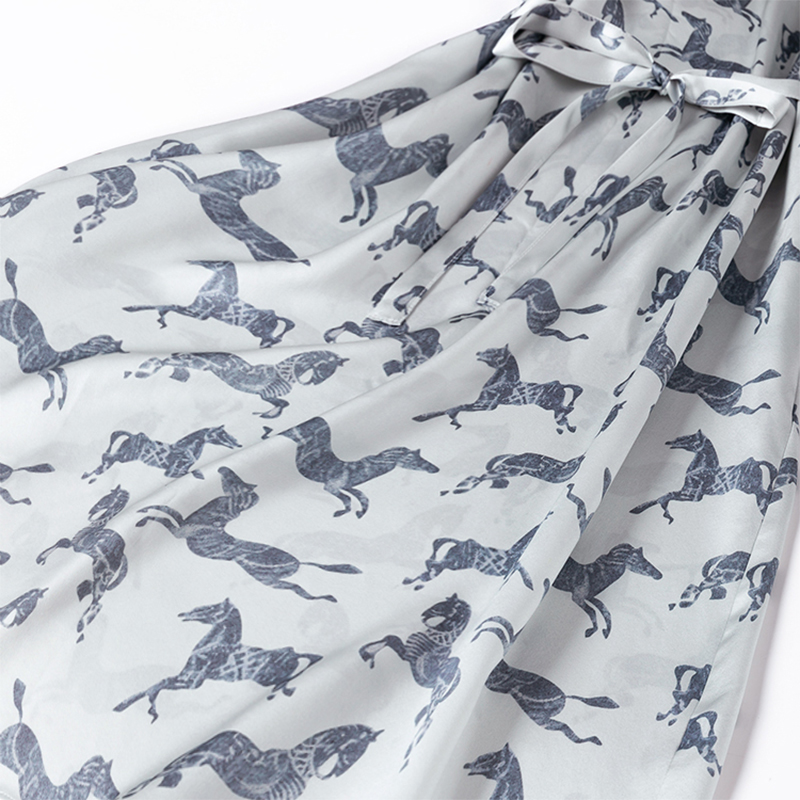 Women Midi Dress 100% Mulberry - Lunge Line Horse ulasan dan harga