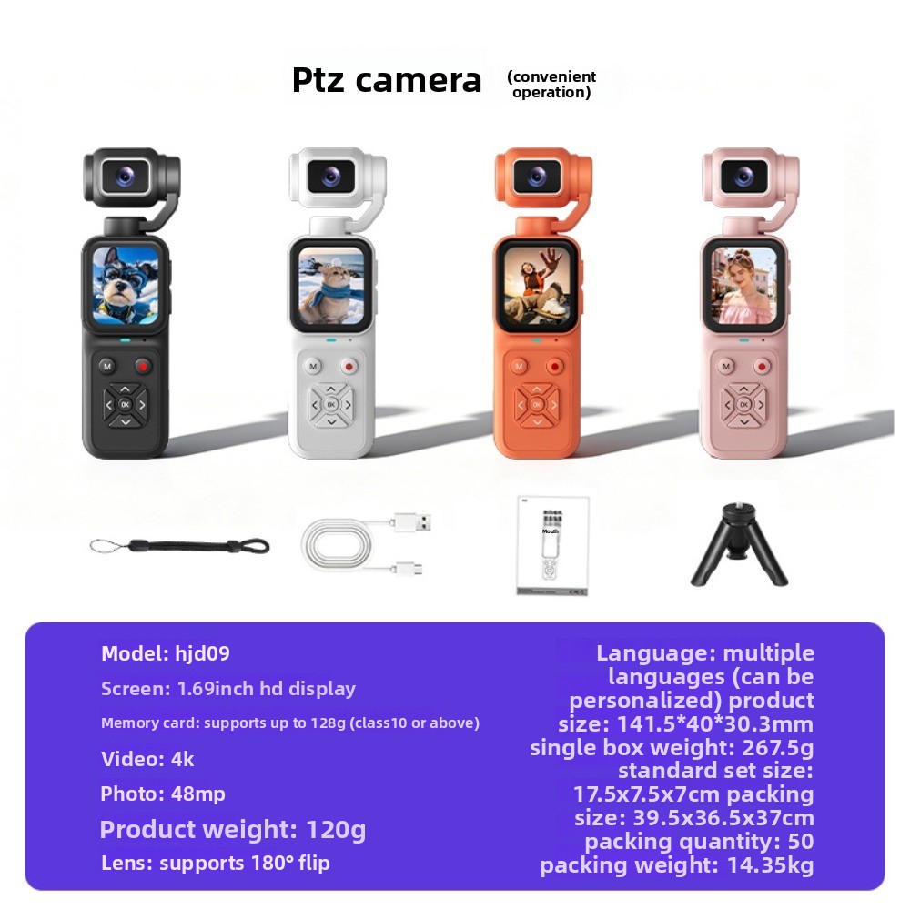 HJD-09 4K Vlogging Camera 180° - Outdoor Sport Live ulasan dan harga