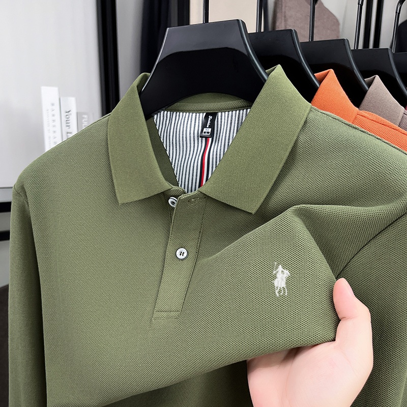 Autumn new men clothing brand  - Polo Shirt Equestrian ulasan dan harga